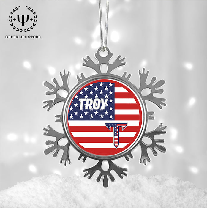 Troy University Christmas Ornament - Snowflake Metal