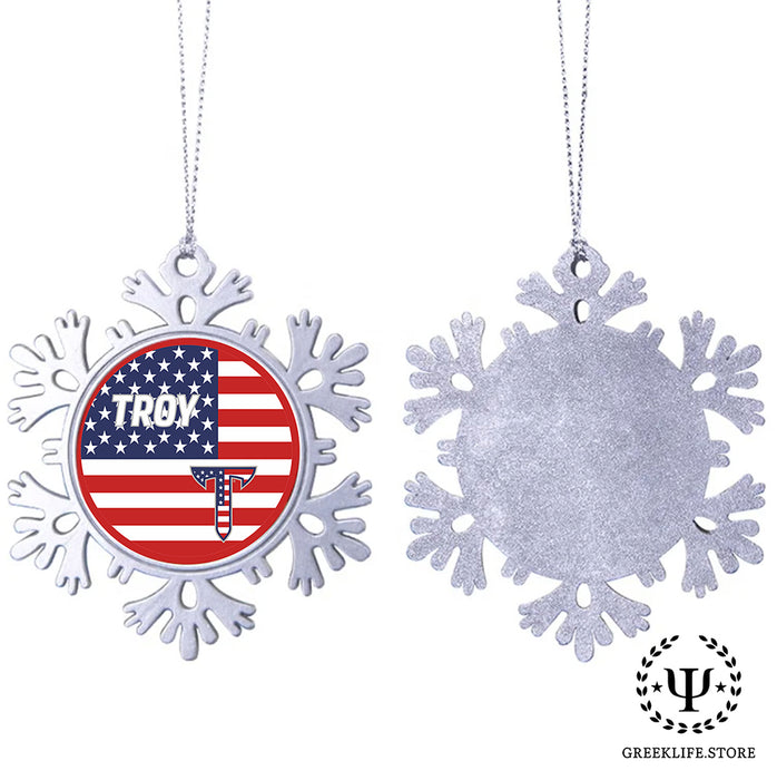 Troy University Christmas Ornament - Snowflake Metal