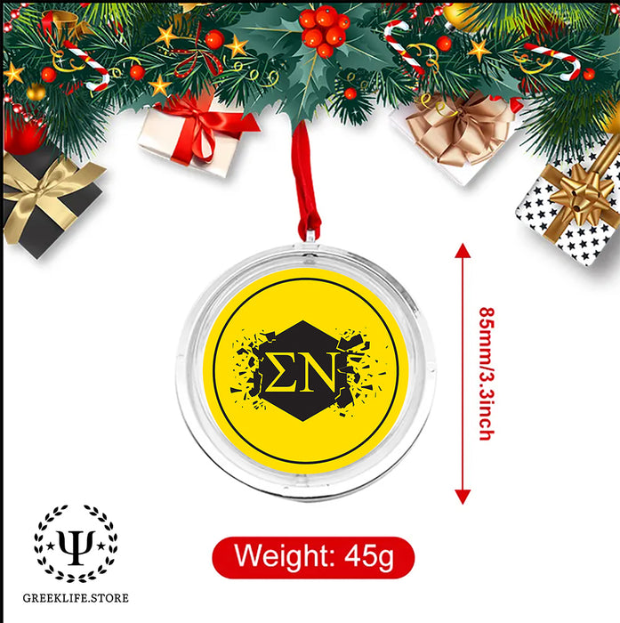 Sigma Nu Christmas Reversible Flat Round Ornament