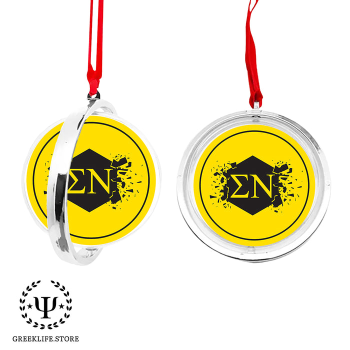 Sigma Nu Christmas Reversible Flat Round Ornament