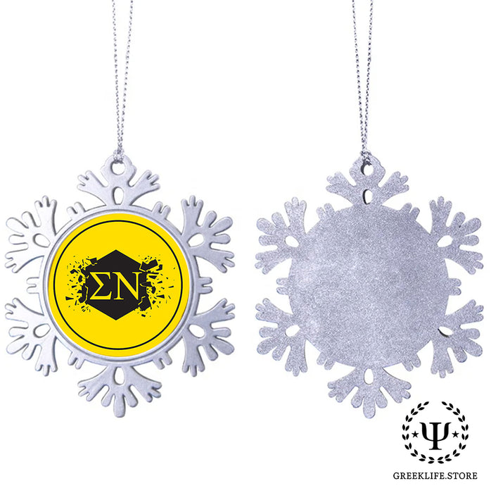 Sigma Nu Christmas Ornament - Snowflake Metal