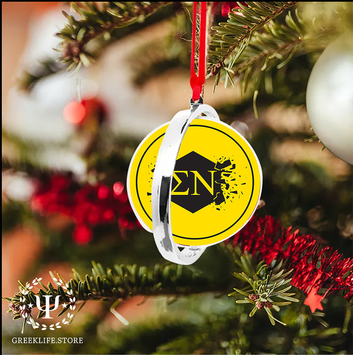 Sigma Nu Christmas Reversible Flat Round Ornament