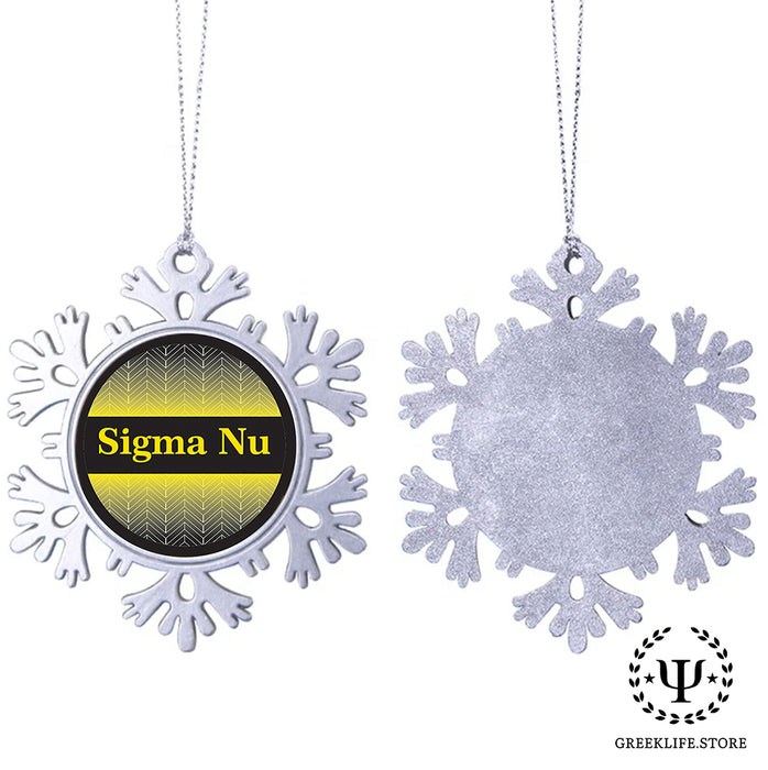 Sigma Nu Christmas Ornament - Snowflake Metal
