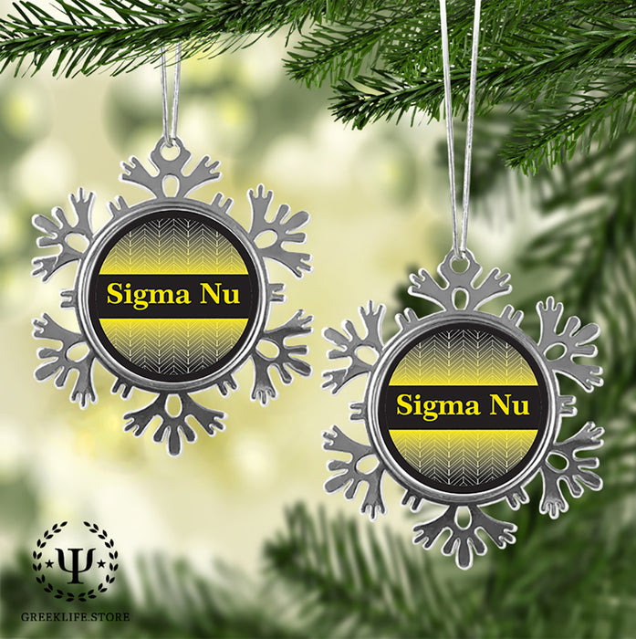 Sigma Nu Christmas Ornament - Snowflake Metal