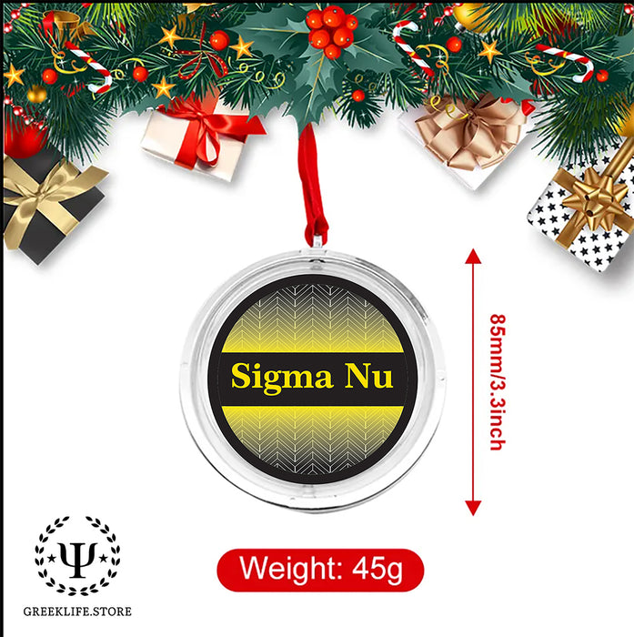 Sigma Nu Christmas Reversible Flat Round Ornament