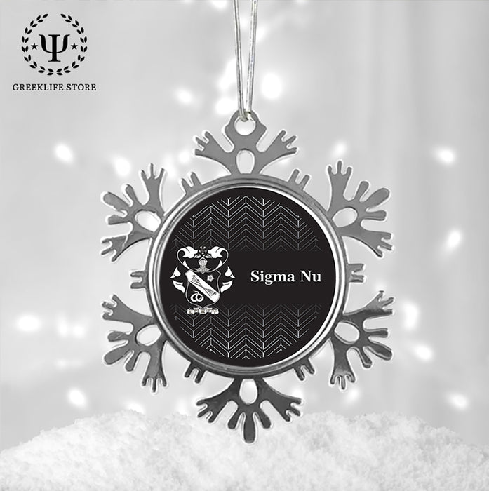 Sigma Nu Christmas Ornament - Snowflake Metal