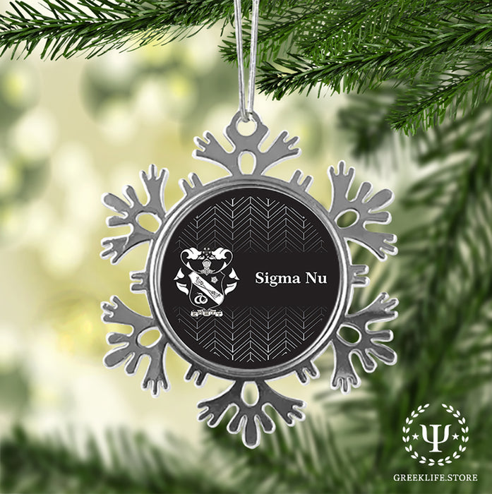 Sigma Nu Christmas Ornament - Snowflake Metal