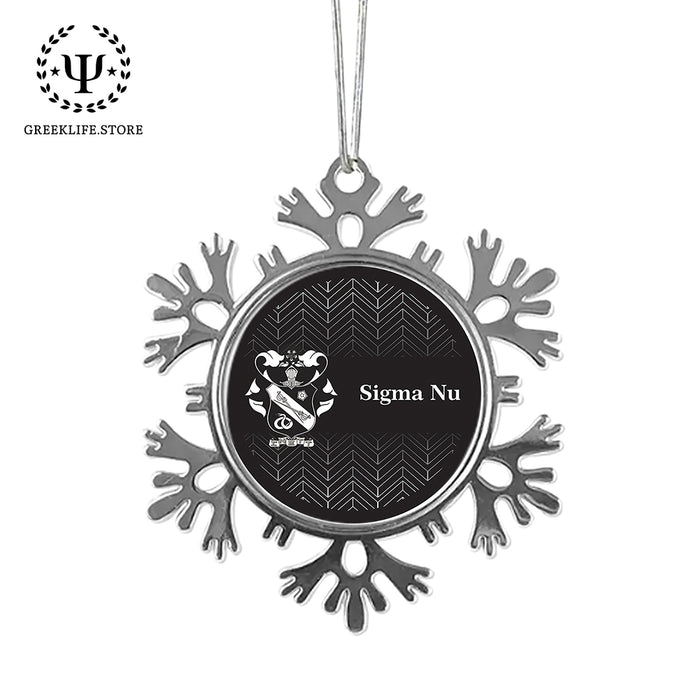 Sigma Nu Christmas Ornament - Snowflake Metal