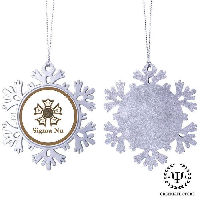 Sigma Nu Christmas Ornament - Snowflake Metal