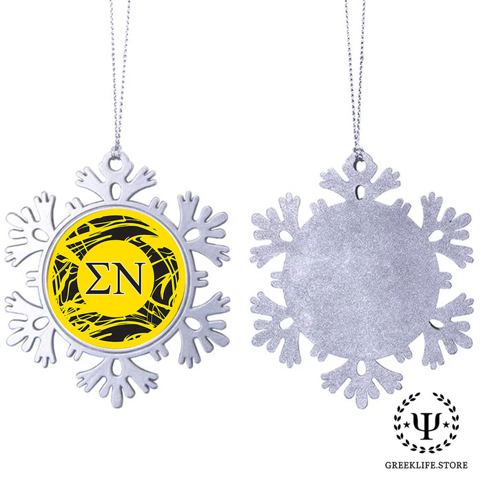 Sigma Nu Christmas Ornament - Snowflake Metal
