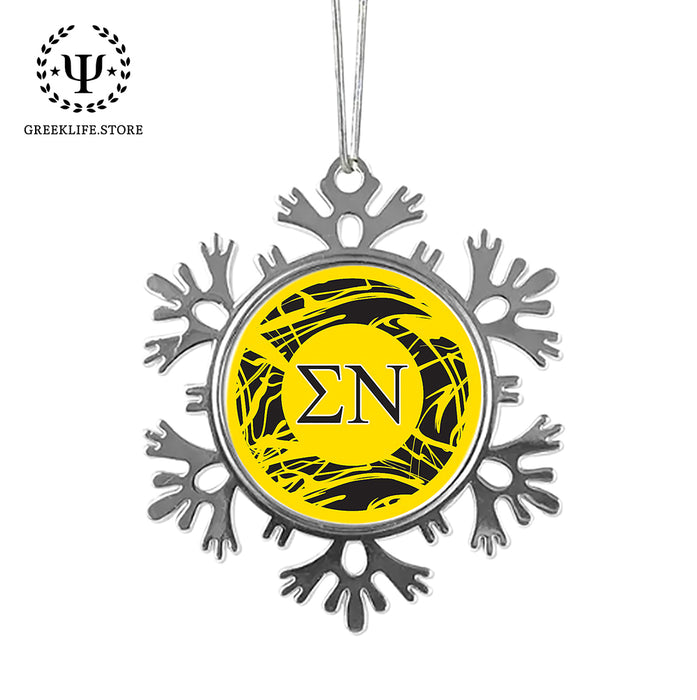 Sigma Nu Christmas Ornament - Snowflake Metal