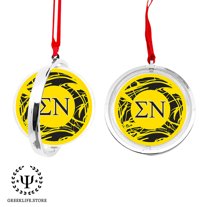 Sigma Nu Christmas Reversible Flat Round Ornament