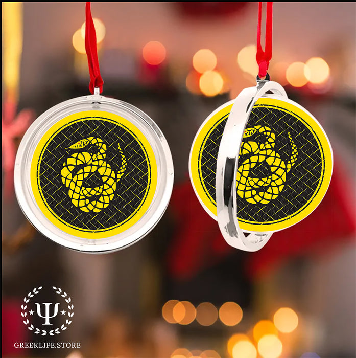 Sigma Nu Christmas Reversible Flat Round Ornament