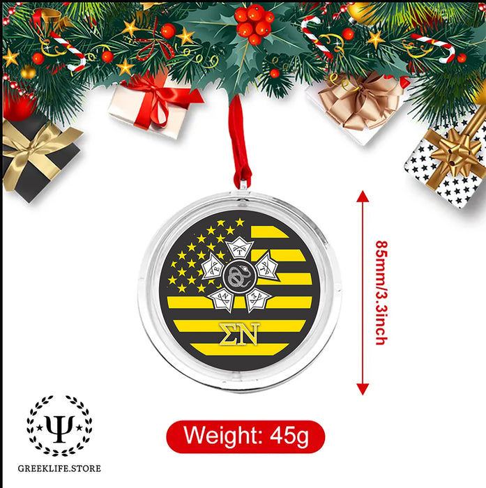 Sigma Nu Christmas Reversible Flat Round Ornament