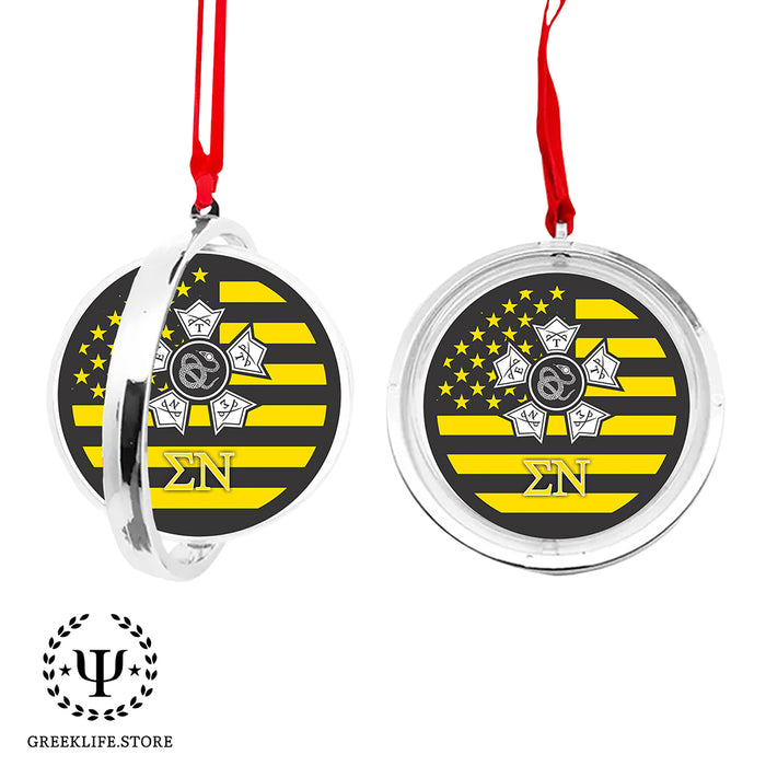 Sigma Nu Christmas Reversible Flat Round Ornament