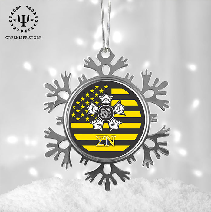Sigma Nu Christmas Ornament - Snowflake Metal