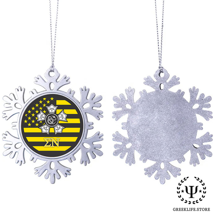 Sigma Nu Christmas Ornament - Snowflake Metal