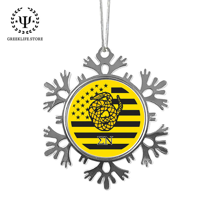 Sigma Nu Christmas Ornament - Snowflake Metal