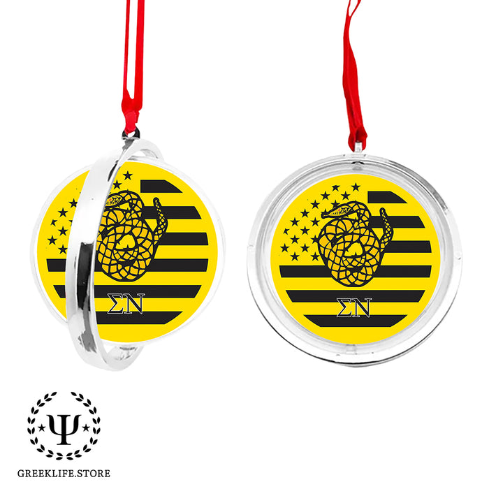 Sigma Nu Christmas Reversible Flat Round Ornament