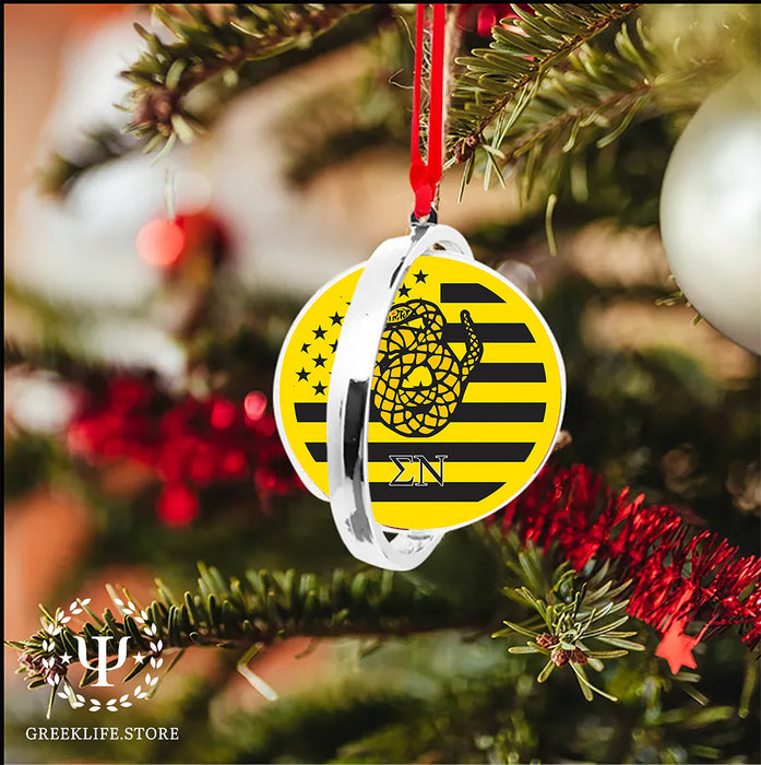 Sigma Nu Christmas Reversible Flat Round Ornament