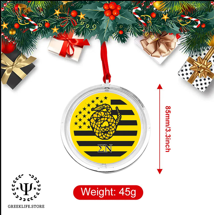 Sigma Nu Christmas Reversible Flat Round Ornament