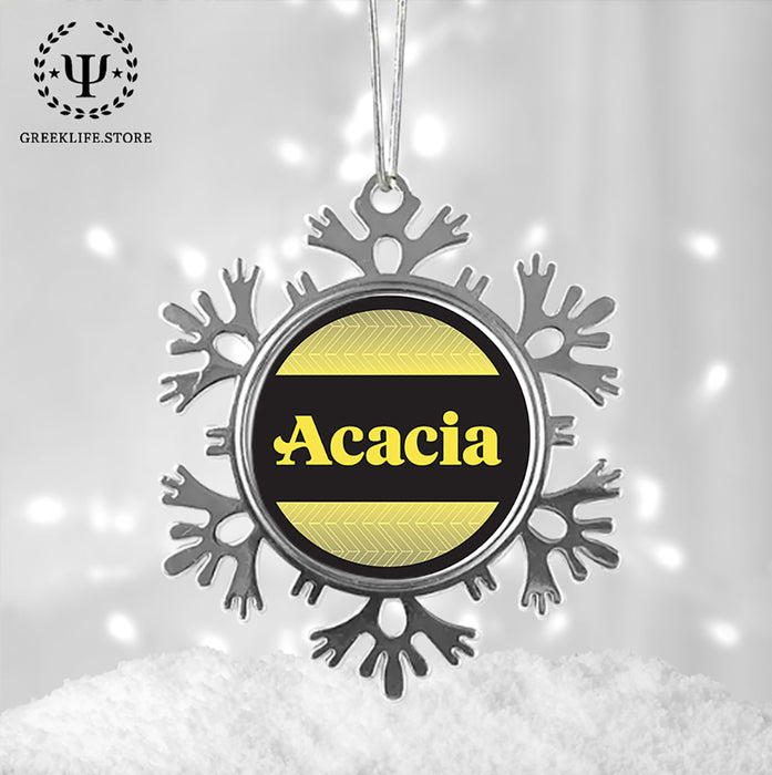 Acacia Fraternity Christmas Ornament - Snowflake Metal