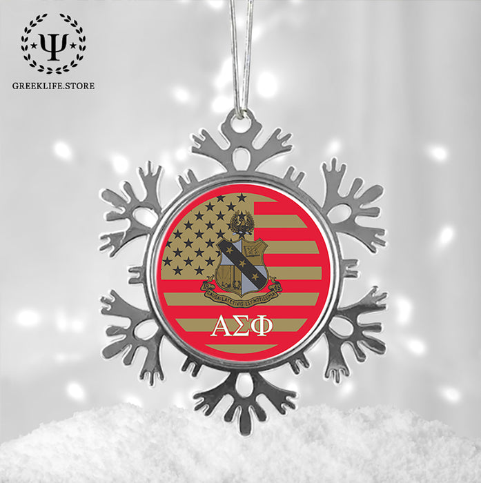 Alpha Sigma Phi Christmas Ornament - Snowflake Metal
