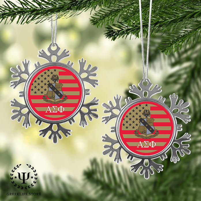 Alpha Sigma Phi Christmas Ornament - Snowflake Metal