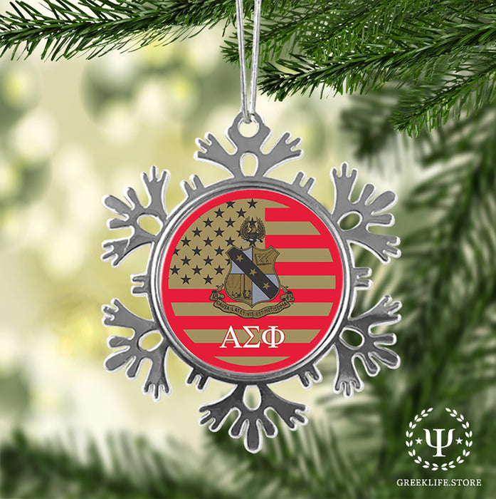 Alpha Sigma Phi Christmas Ornament - Snowflake Metal