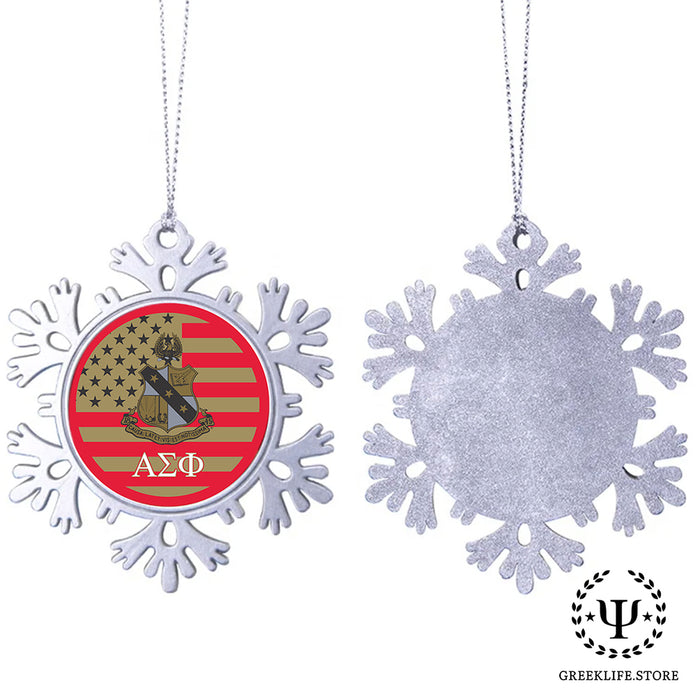 Alpha Sigma Phi Christmas Ornament - Snowflake Metal