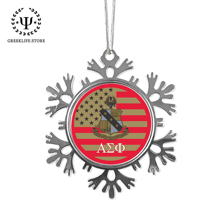 Alpha Sigma Phi Christmas Ornament - Snowflake Metal