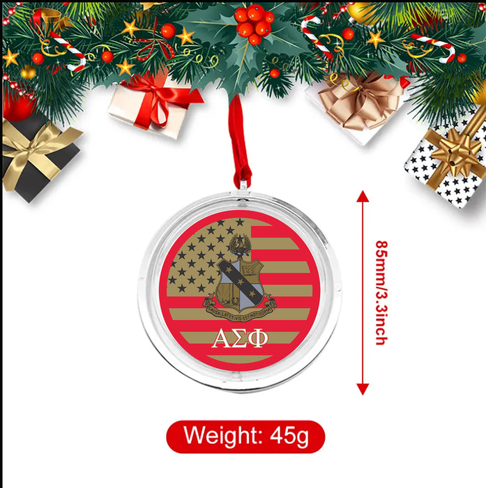 Alpha Sigma Phi Christmas Reversible Flat Round Ornament