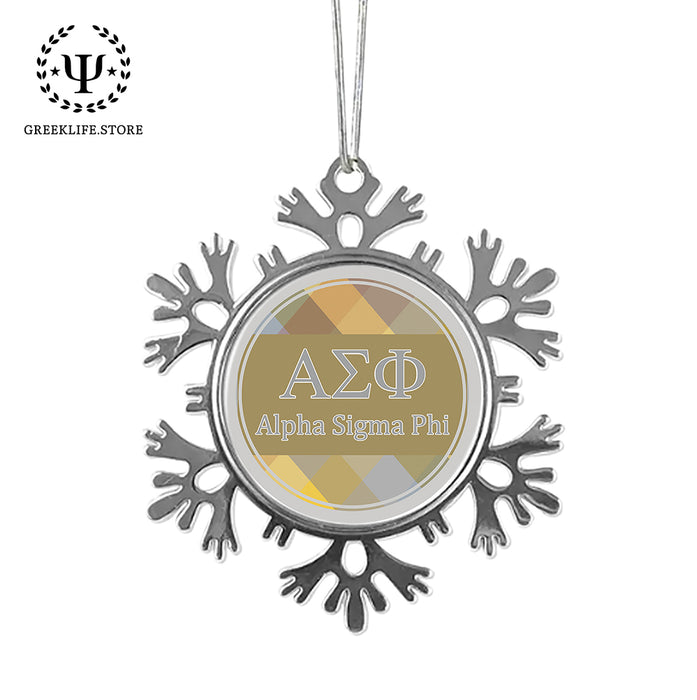 Alpha Sigma Phi Christmas Ornament - Snowflake Metal
