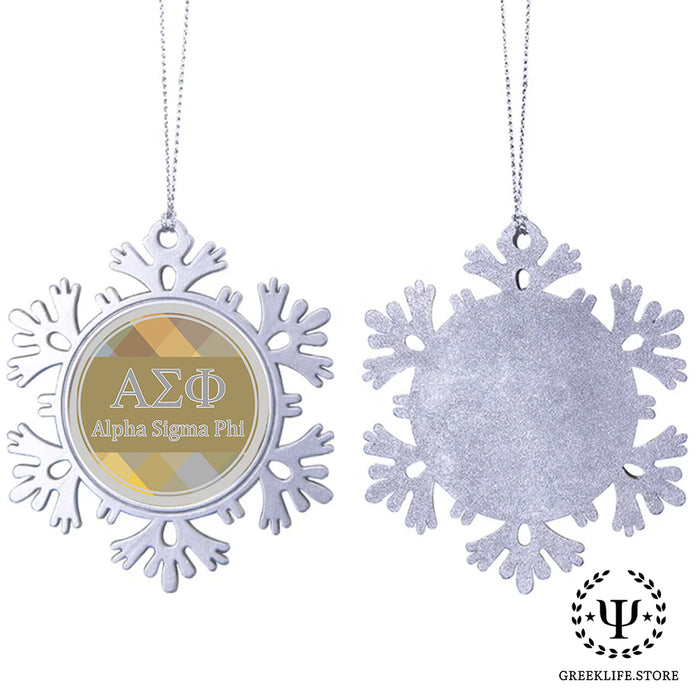 Alpha Sigma Phi Christmas Ornament - Snowflake Metal