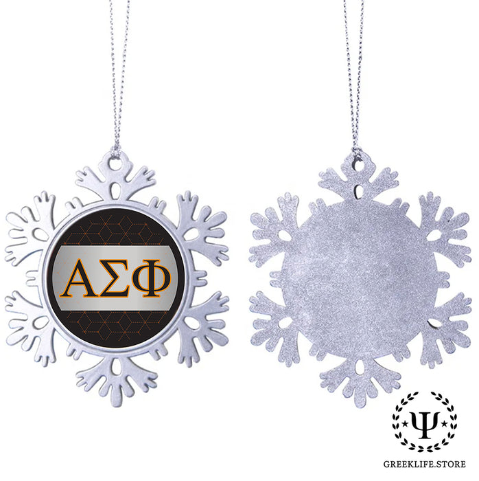 Alpha Sigma Phi Christmas Ornament - Snowflake Metal