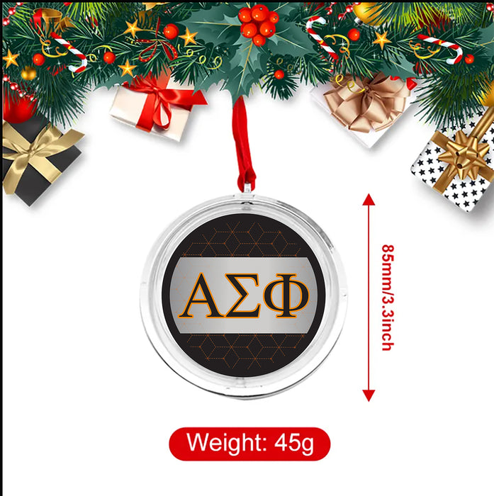 Alpha Sigma Phi Christmas Reversible Flat Round Ornament