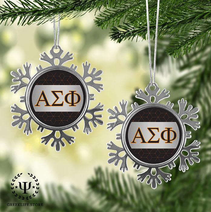 Alpha Sigma Phi Christmas Ornament - Snowflake Metal