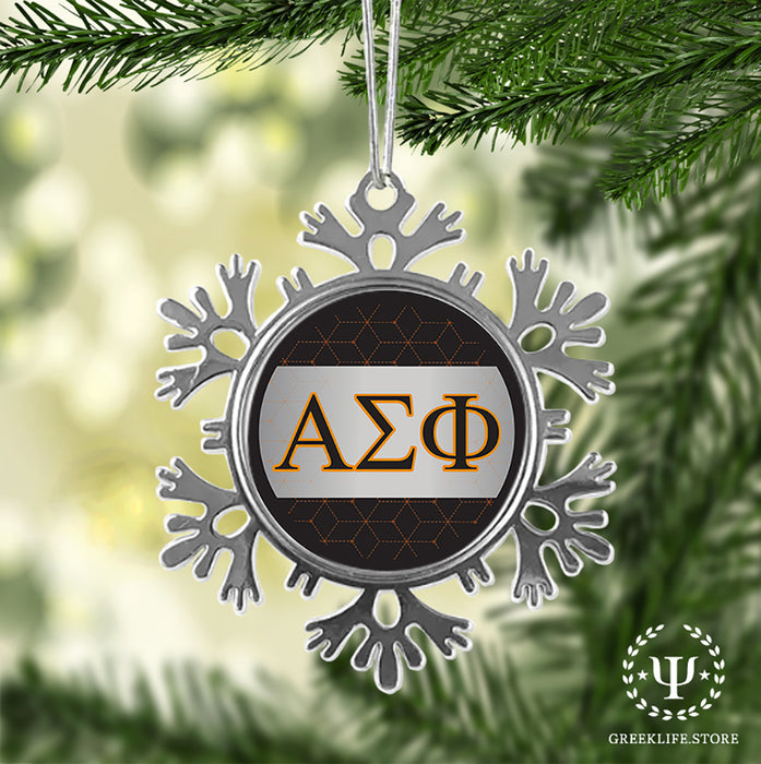 Alpha Sigma Phi Christmas Ornament - Snowflake Metal