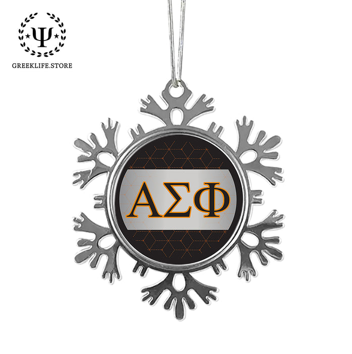 Alpha Sigma Phi Christmas Ornament - Snowflake Metal