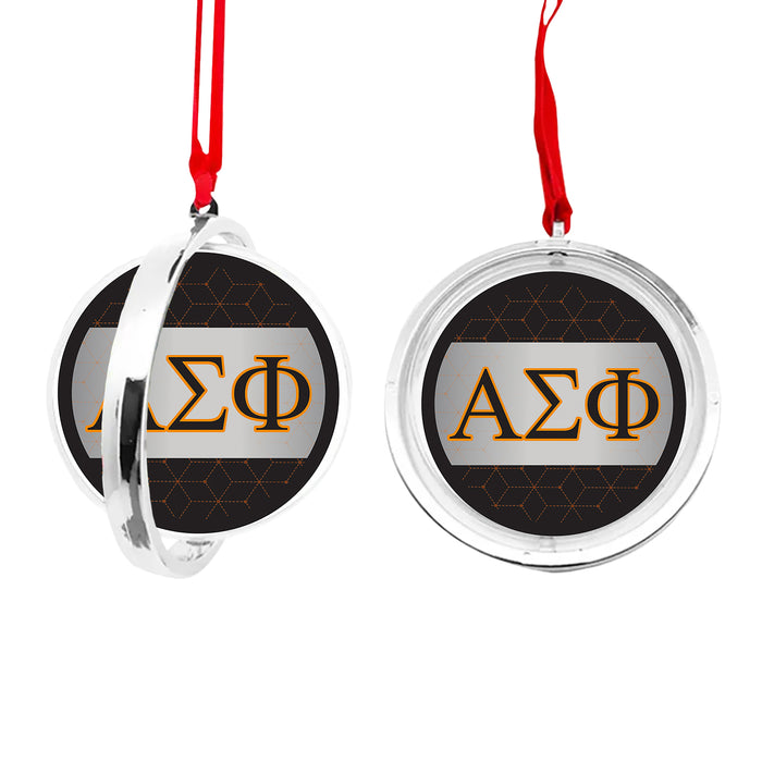 Alpha Sigma Phi Christmas Reversible Flat Round Ornament