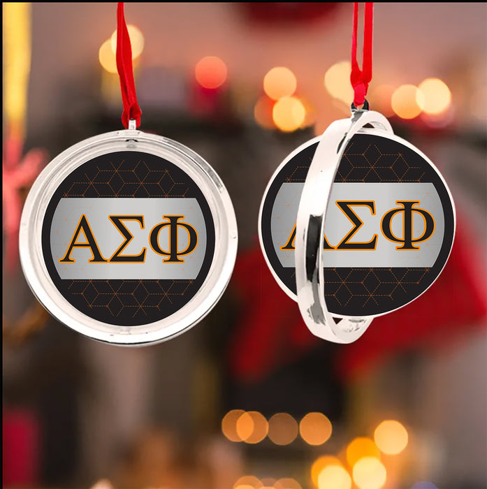 Alpha Sigma Phi Christmas Reversible Flat Round Ornament