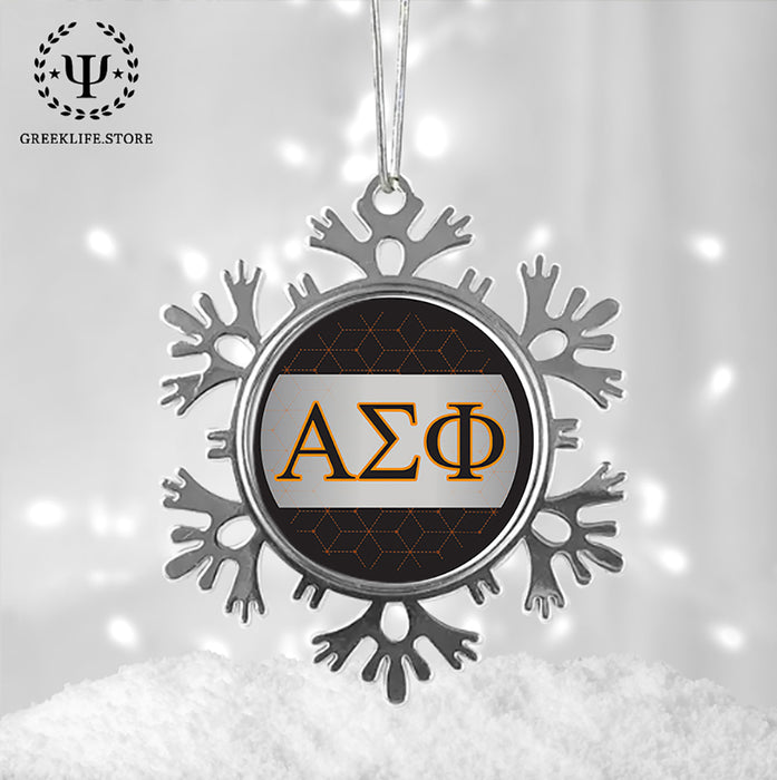 Alpha Sigma Phi Christmas Ornament - Snowflake Metal