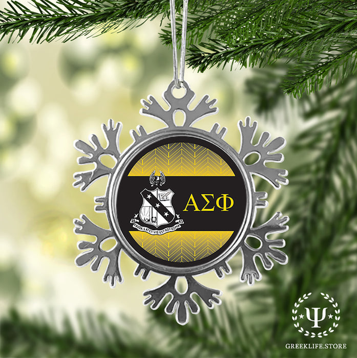 Alpha Sigma Phi Christmas Ornament - Snowflake Metal