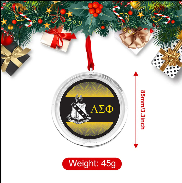 Alpha Sigma Phi Christmas Reversible Flat Round Ornament