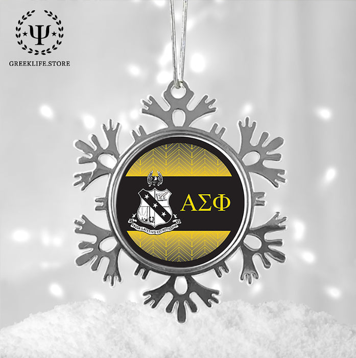 Alpha Sigma Phi Christmas Ornament - Snowflake Metal