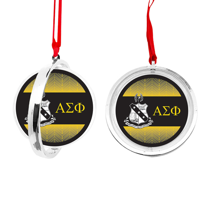 Alpha Sigma Phi Christmas Reversible Flat Round Ornament