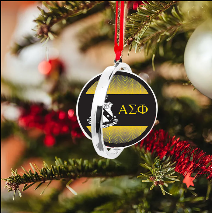 Alpha Sigma Phi Christmas Reversible Flat Round Ornament