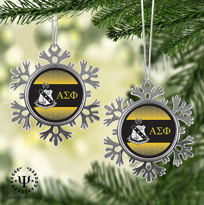 Alpha Sigma Phi Christmas Ornament - Snowflake Metal