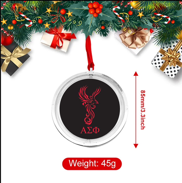 Alpha Sigma Phi Christmas Reversible Flat Round Ornament