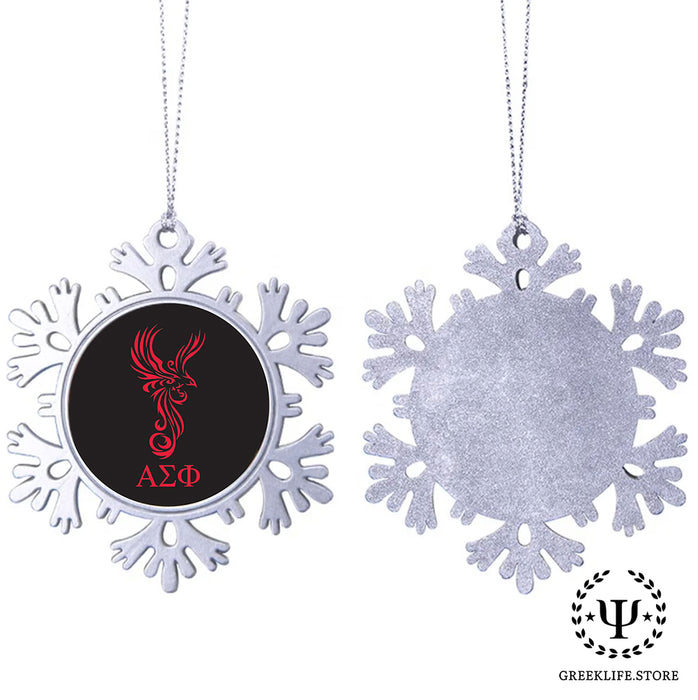 Alpha Sigma Phi Christmas Ornament - Snowflake Metal
